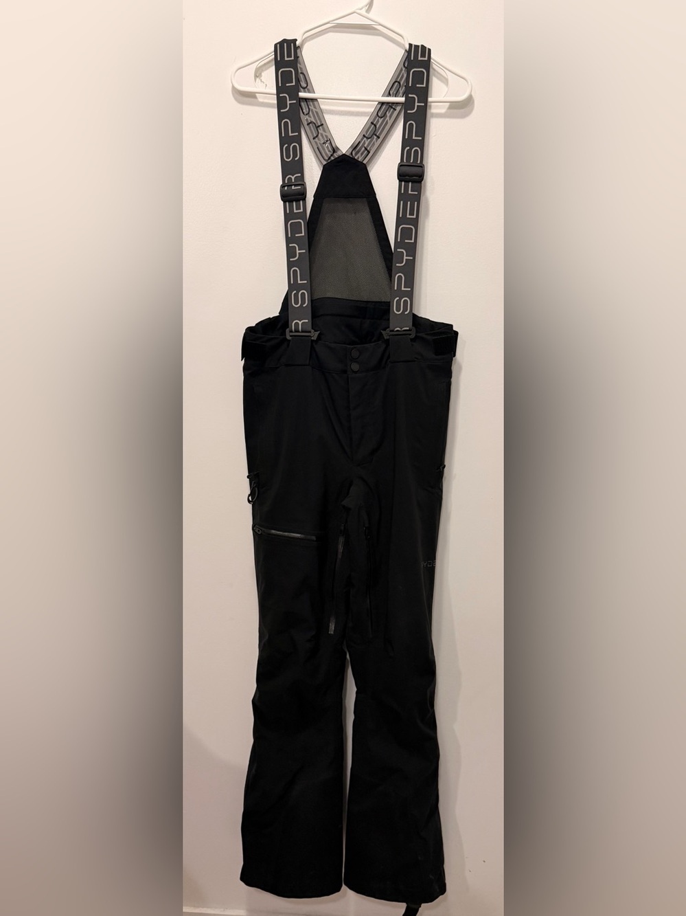 Spyder Men's Black Cargo Ski Pants with Branded Suspenders